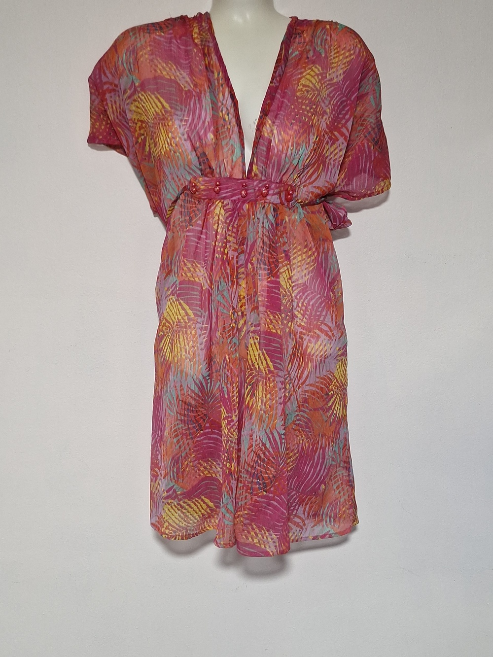 ONE WORLD Pink and Orange Swim Coverup